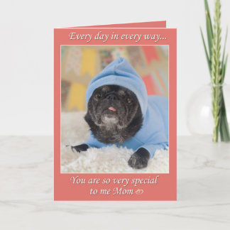 Speciale Mom Pug Moederdag Wenskaart Kaart