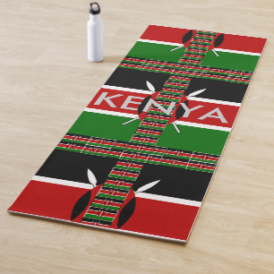 Speciale mooie Keniaanse nationale vlag kunstkleur Yogamat