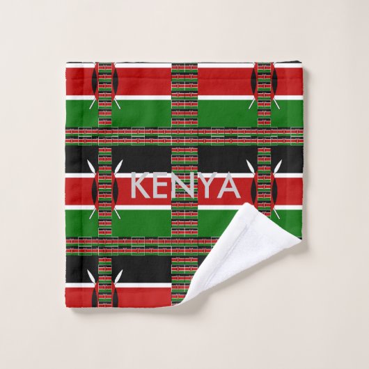 Speciale mooie Keniaanse Nationale Vlaggenkleuren Bad Handdoek (Wasdoekje)