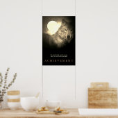 Speciale Motivatie Wolf & Fullmoon  Sepia Poster (Keuken)