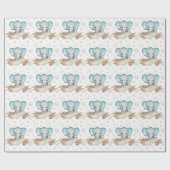 Speciale naam Blauw lephant Baby Boy Pattern Cadeaupapier (Vlak)