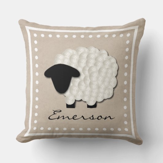Speciale naam Little Lamb Nursery Pillow Kussen (Voorkant)