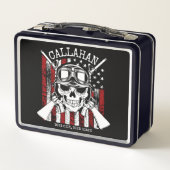 Speciale naam Soldaat Skull Dual Pistolen USA Vlag (Achterkant)