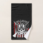 Speciale naam Soldaat Skull Dual Pistolen USA Vlag Bad Handdoek (Handdoek)