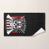 Speciale naam Soldaat Skull Dual Pistolen USA Vlag Bad Handdoek (Handdoek)