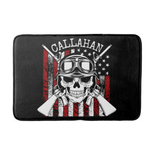 Speciale naam Soldaat Skull Dual Pistolen USA Vlag Badmat