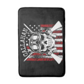 Speciale naam Soldaat Skull Dual Pistolen USA Vlag Badmat (Voorkant Verticaal)