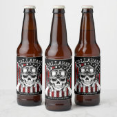 Speciale naam Soldaat Skull Dual Pistolen USA Vlag Bier Etiket (Flessen)