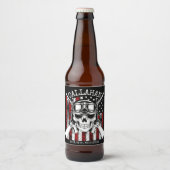 Speciale naam Soldaat Skull Dual Pistolen USA Vlag Bier Etiket (Voorkant)