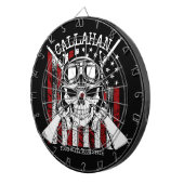 Speciale naam Soldaat Skull Dual Pistolen USA Vlag Dartbord (Voorkant Rechts)