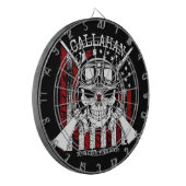 Speciale naam Soldaat Skull Dual Pistolen USA Vlag Dartbord (Voorkant Links)