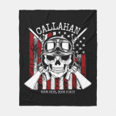 Speciale naam Soldaat Skull Dual Pistolen USA Vlag Fleece Deken (Voorkant)
