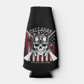 Speciale naam Soldaat Skull Dual Pistolen USA Vlag Flesjeskoeler (Voorkant)