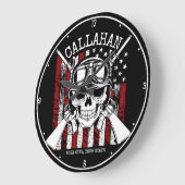 Speciale naam Soldaat Skull Dual Pistolen USA Vlag Grote Klok (Hoek)