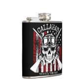 Speciale naam Soldaat Skull Dual Pistolen USA Vlag Heupfles (Rechts)