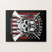 Speciale naam Soldaat Skull Dual Pistolen USA Vlag Legpuzzel (Horizontaal)
