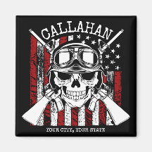 Speciale naam Soldaat Skull Dual Pistolen USA Vlag