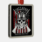 Speciale naam Soldaat Skull Dual Pistolen USA Vlag Metalen Ornament (Rechts)