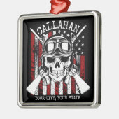 Speciale naam Soldaat Skull Dual Pistolen USA Vlag Metalen Ornament (Links)