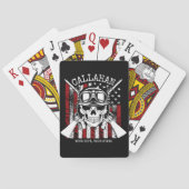 Speciale naam Soldaat Skull Dual Pistolen USA Vlag Pokerkaarten (Achterkant)