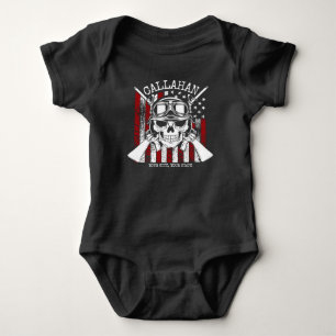 Speciale naam Soldaat Skull Dual Pistolen USA Vlag Romper