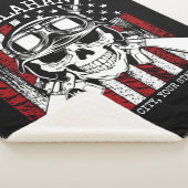 Speciale naam Soldaat Skull Dual Pistolen USA Vlag Sherpa Deken (3/4)