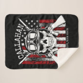 Speciale naam Soldaat Skull Dual Pistolen USA Vlag Sherpa Deken (Voorkant (horizontaal))
