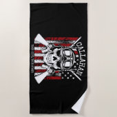 Speciale naam Soldaat Skull Dual Pistolen USA Vlag Strandlaken (Voorkant)