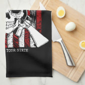 Speciale naam Soldaat Skull Dual Pistolen USA Vlag Theedoek (Quarter Fold)