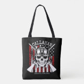 Speciale naam Soldaat Skull Dual Pistolen USA Vlag Tote Bag (Achterkant)