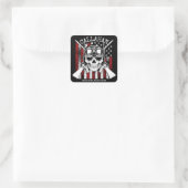 Speciale naam Soldaat Skull Dual Pistolen USA Vlag Vierkante Sticker (Tas)