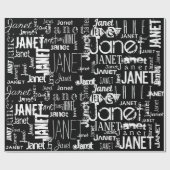 Speciale naam Typografie Zwart-wit Cadeaupapier (Vlak)