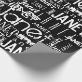 Speciale naam Typografie Zwart-wit Cadeaupapier (Hoek)