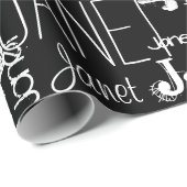 Speciale naam Typografie Zwart-wit Cadeaupapier (Rol Hoek)