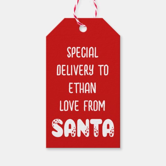 Speciale naam van het kind van de levering uit San Cadeaulabel (Voorkant)