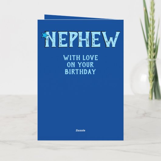 Speciale neef blauw wit foto verjaardag kaart (Achterkant)