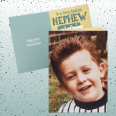 Speciale neef groen geel foto verjaardag kaart