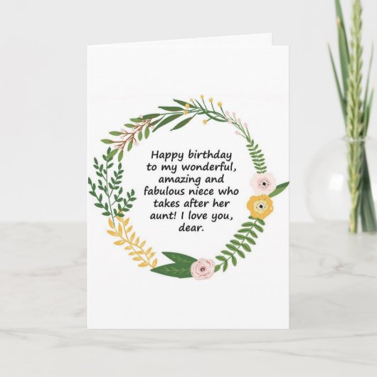 ***SPECIALE NIECE EN JONGE LADY** BIEDDAGKAART KAART (Voorkant)