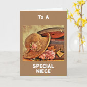 "SPECIALE NIECE" OP UW "BIRTHDAY" KAART (Gele Bloem)