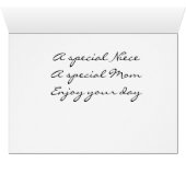 **SPECIALE NIECE** SPECIALE MOM OP "MOEDERDAG" (Binenzijde Horizontaal (Onderkant))