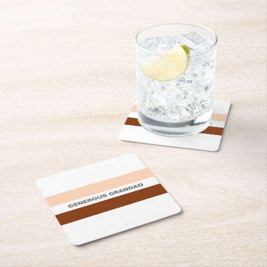 Speciale opa Peach en Brown Kartonnen Onderzetters (Insitu)