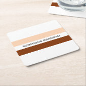 Speciale opa Peach en Brown Kartonnen Onderzetters (Schuin)