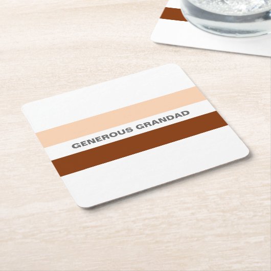 Speciale opa Peach en Brown Kartonnen Onderzetters (Schuin)