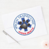 SPECIALE OPLEIDINGSEENHEID VOOR DIERRESCUE RONDE STICKER (Envelop)