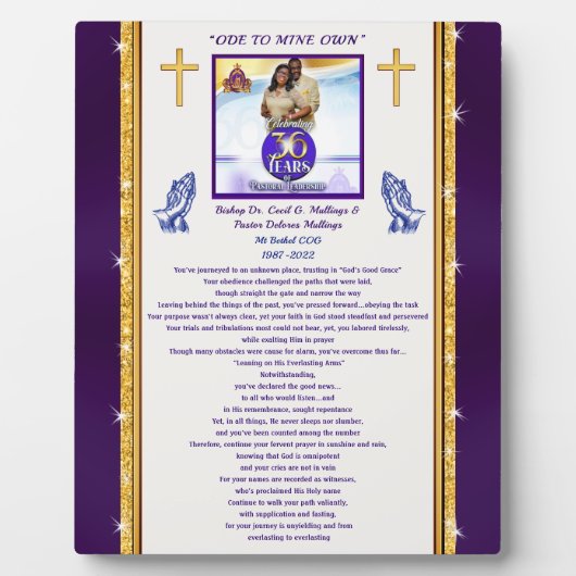 Speciale orde, Christelijk Plaque met Karen's gedi Fotoplaat (Voorkant)