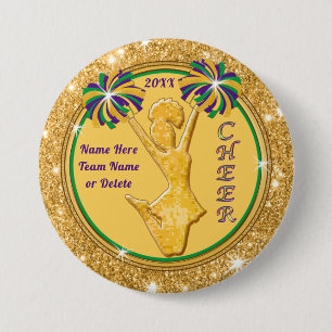 Speciale orde Mardi Gras, Cheer Pins, Victoria Ronde Button 7,6 Cm