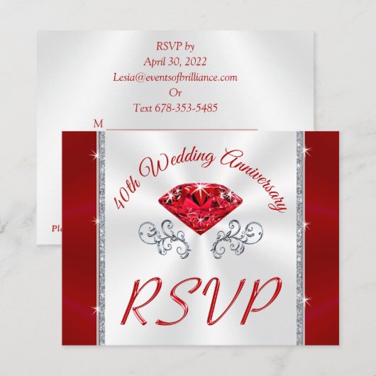 Speciale Orde Ruby, 40e RSVP-kaarten, Alice Kaart (Voorkant / Achterkant)