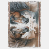 Speciale Paarden Bruidspaar Bruin Deken (Voorkant Verticaal)