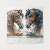 Speciale Paarden Bruiloft Koppel Wandkleed (Voorkant)
