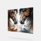 Speciale paarden bruine bruiloft acryl bord (Hoek)